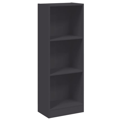 800830 vidaXL 3-Tier Book Cabinet Grey 40x24x109 cm Engineered Wood