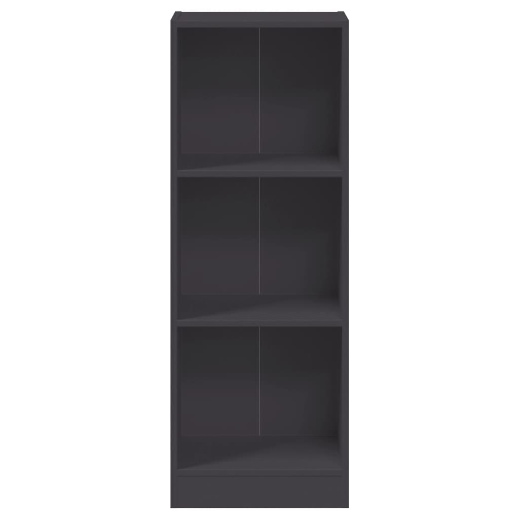 800830 vidaXL 3-Tier Book Cabinet Grey 40x24x109 cm Engineered Wood