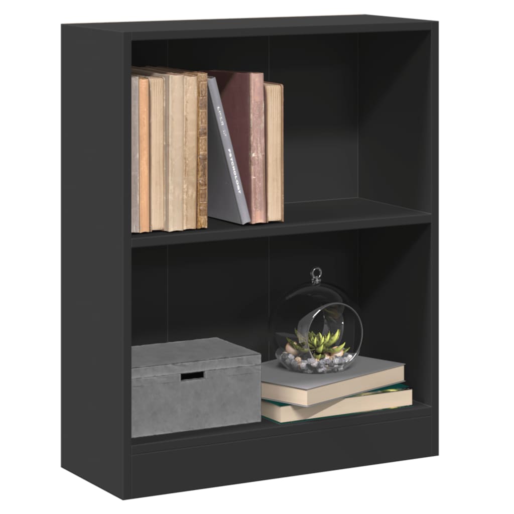 800856 vidaXL Bookshelf Black 60x24x76 cm Engineered Wood