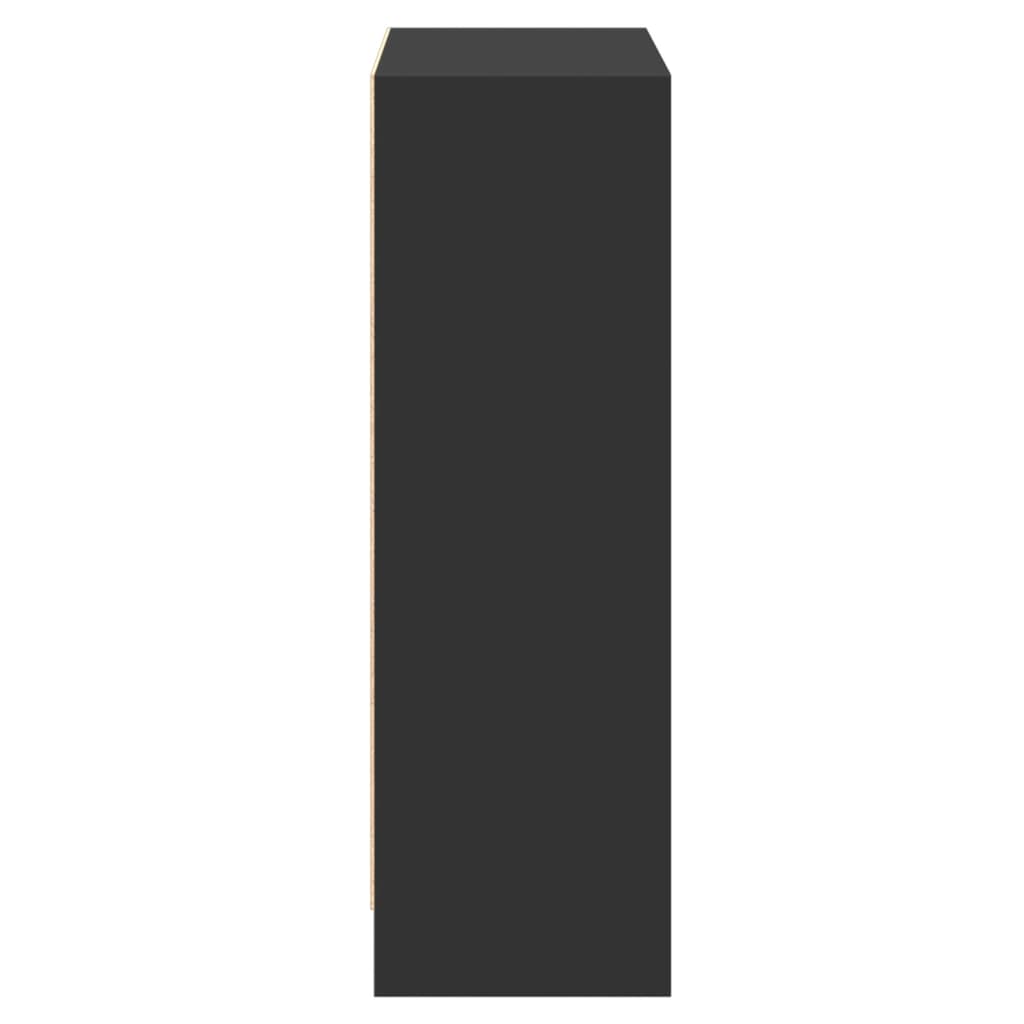 800856 vidaXL Bookshelf Black 60x24x76 cm Engineered Wood