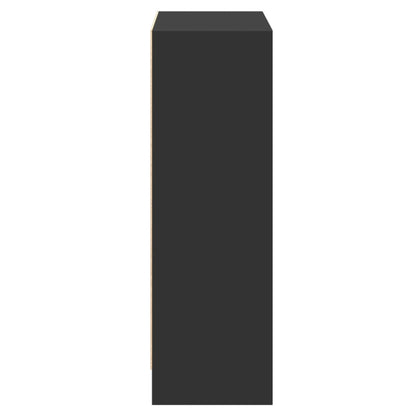 800856 vidaXL Bookshelf Black 60x24x76 cm Engineered Wood