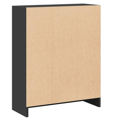 800856 vidaXL Bookshelf Black 60x24x76 cm Engineered Wood