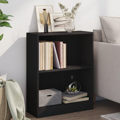800856 vidaXL Bookshelf Black 60x24x76 cm Engineered Wood