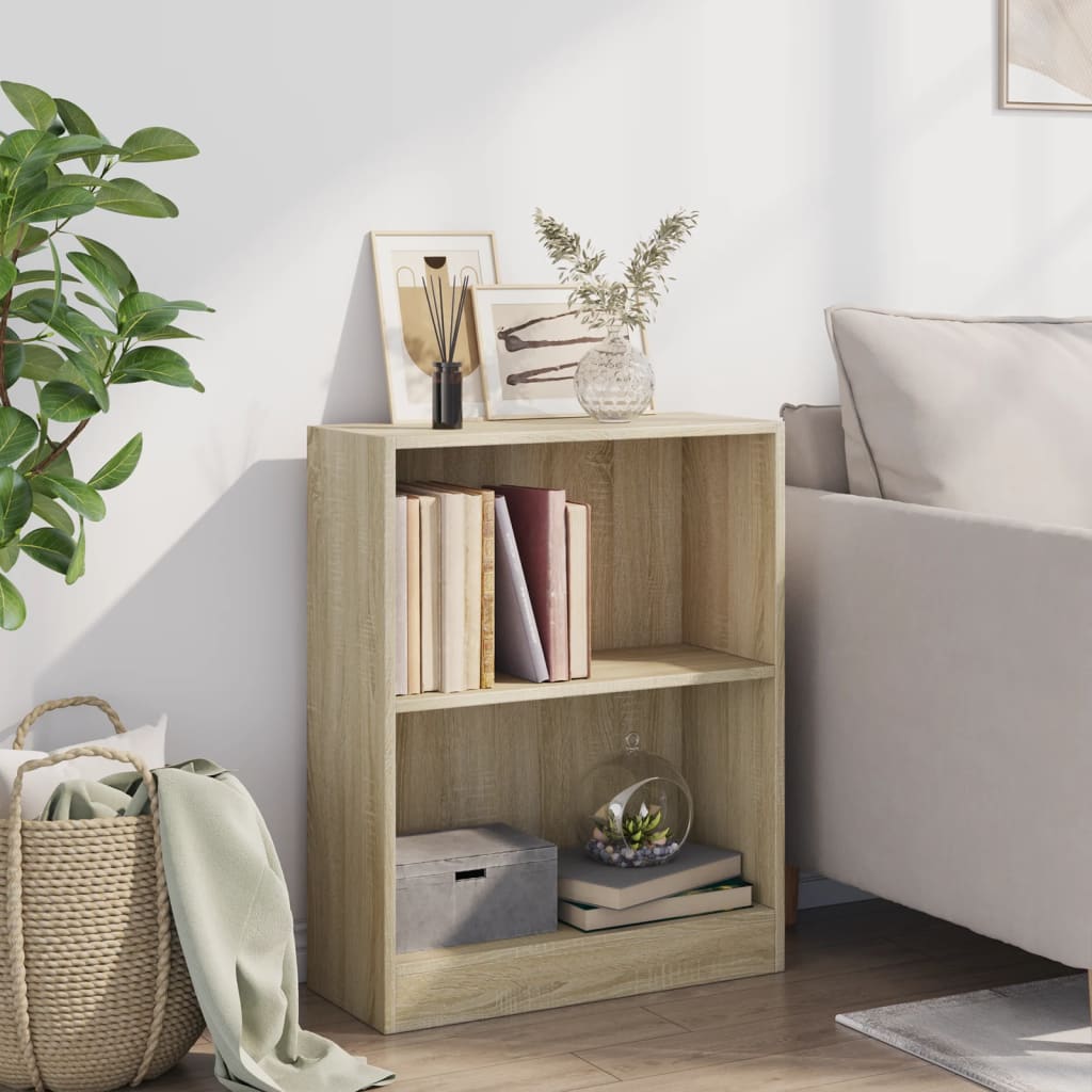 800858 vidaXL Bookshelf Sonoma Oak 60x24x76 cm Engineered Wood - Brown