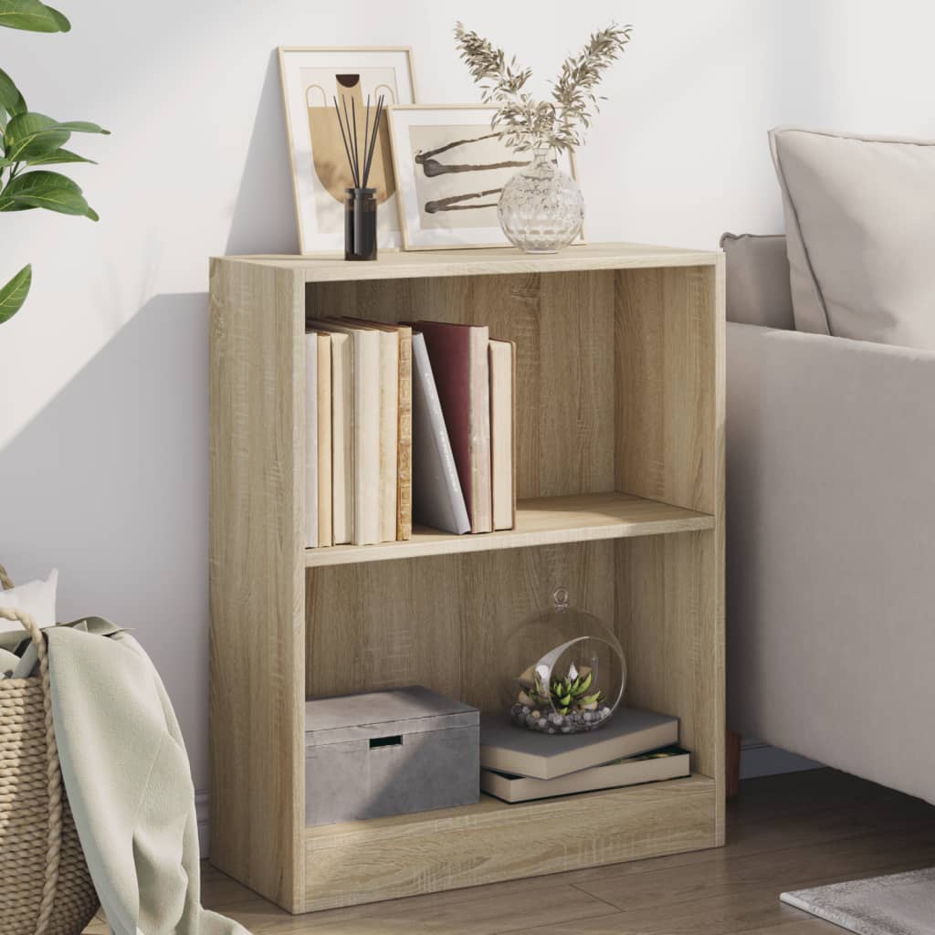 800858 vidaXL Bookshelf Sonoma Oak 60x24x76 cm Engineered Wood - Brown