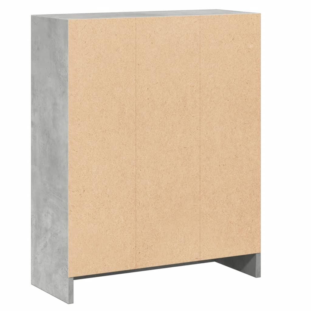 800859 vidaXL Bookshelf Concrete Grey 60x24x76 cm Engineered Wood