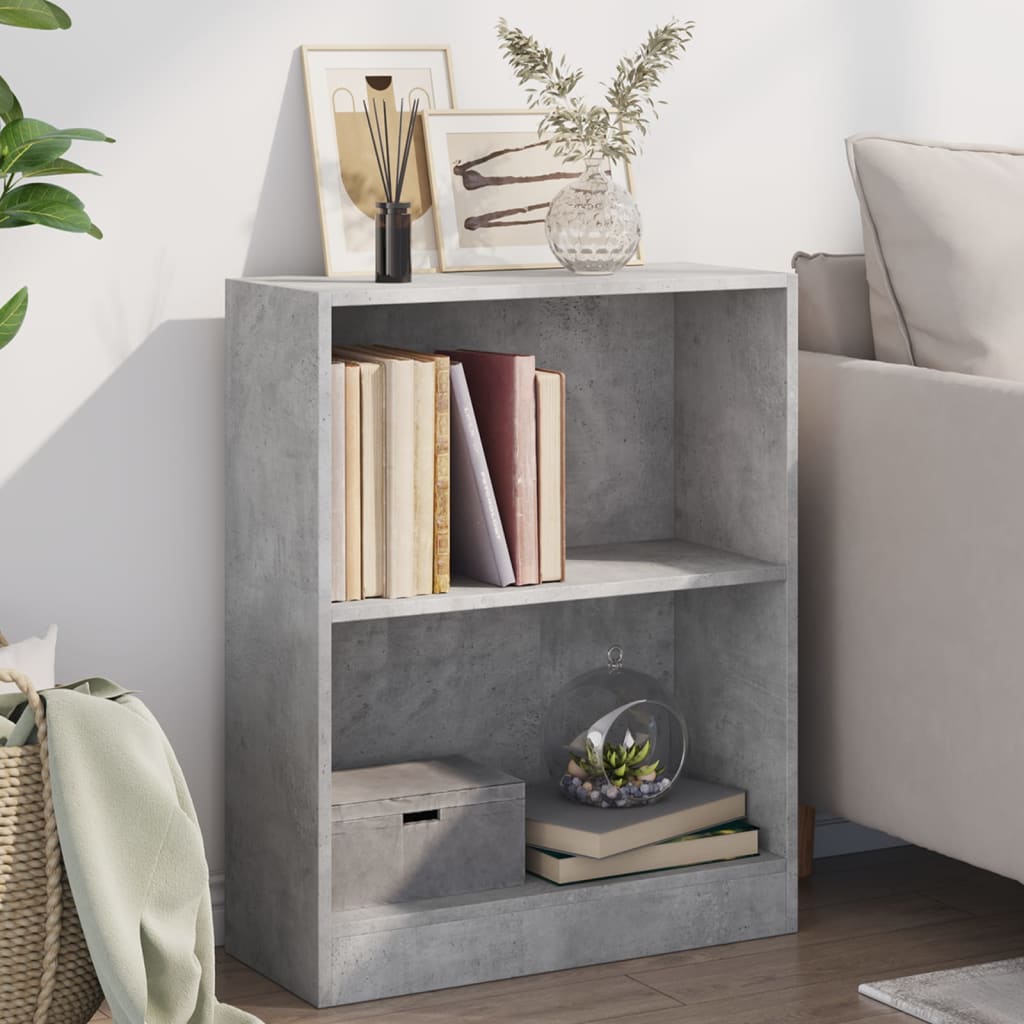 800859 vidaXL Bookshelf Concrete Grey 60x24x76 cm Engineered Wood