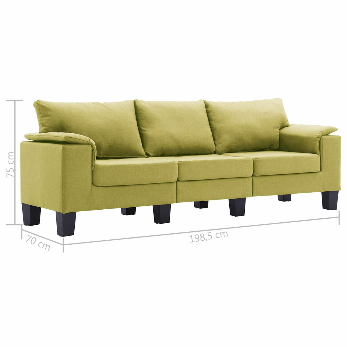 vidaXL Sofa Green Fabric - Gre