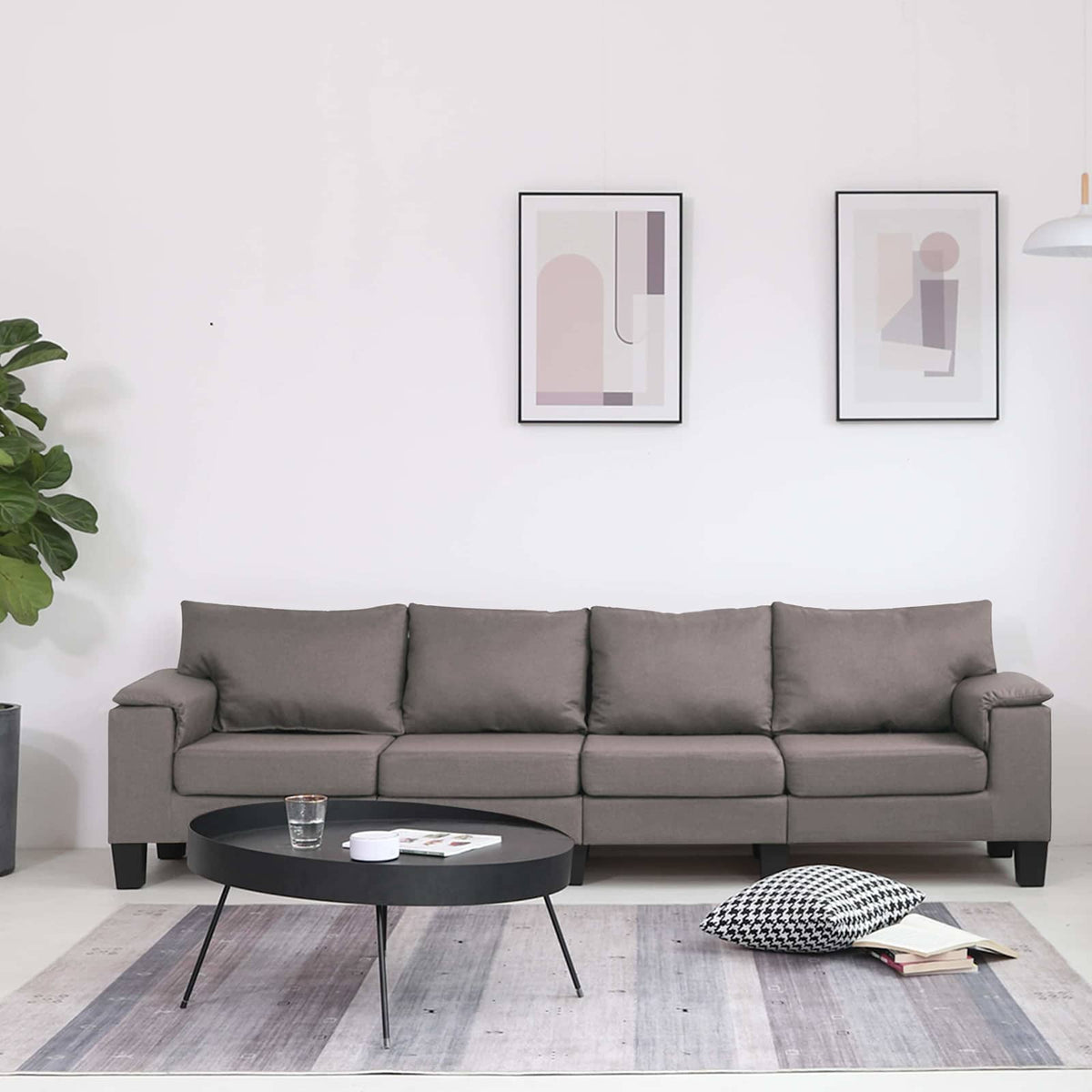 vidaXL Sofa Taupe 4-Seater Fabric