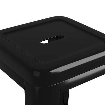 vidaXL Bar Stools Stackable 2 pcs Black Metal - 43 x 43 x 77 cm