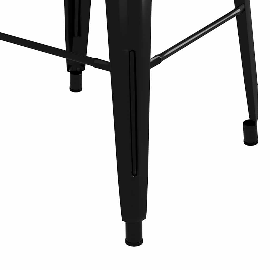 vidaXL Bar Stools Stackable 2 pcs Black Metal - 43 x 43 x 77 cm