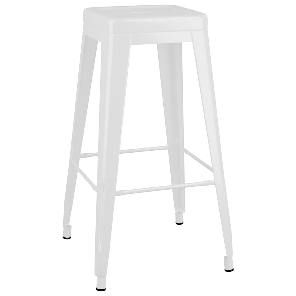 vidaXL Bar Stools Stackable 2 pcs White Metal - 43 x 43 x 77 cm