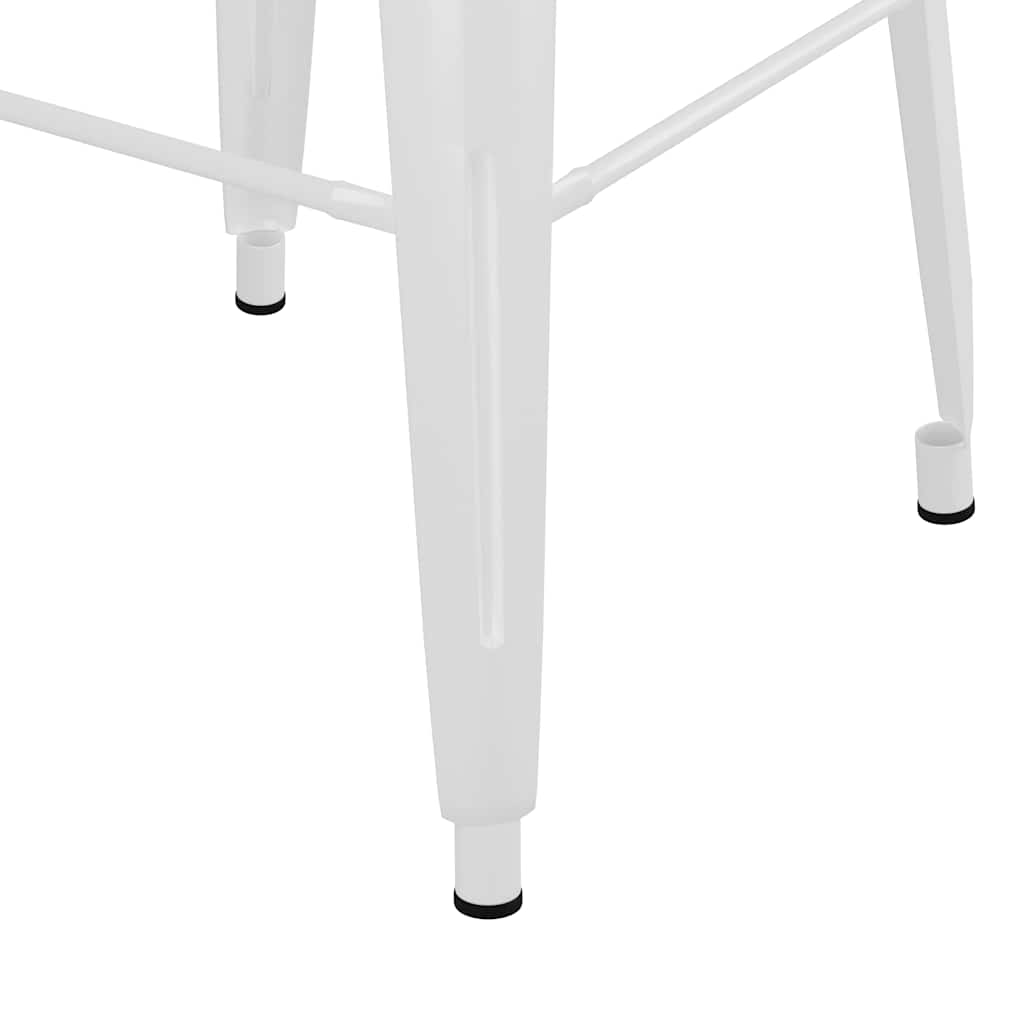 vidaXL Bar Stools Stackable 2 pcs White Metal - 43 x 43 x 77 cm