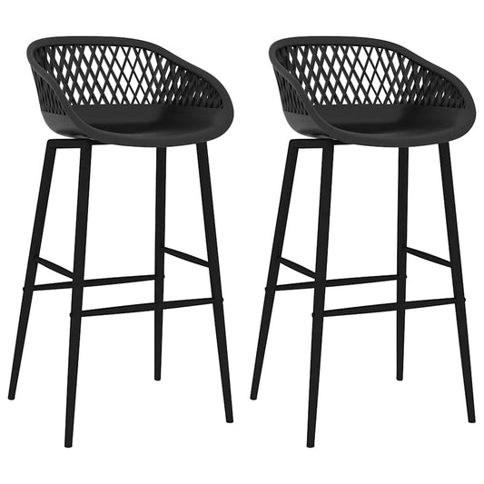 vidaXL Bar Chairs 2 pcs Black - 48 x 47.5 x 95.5 cm
