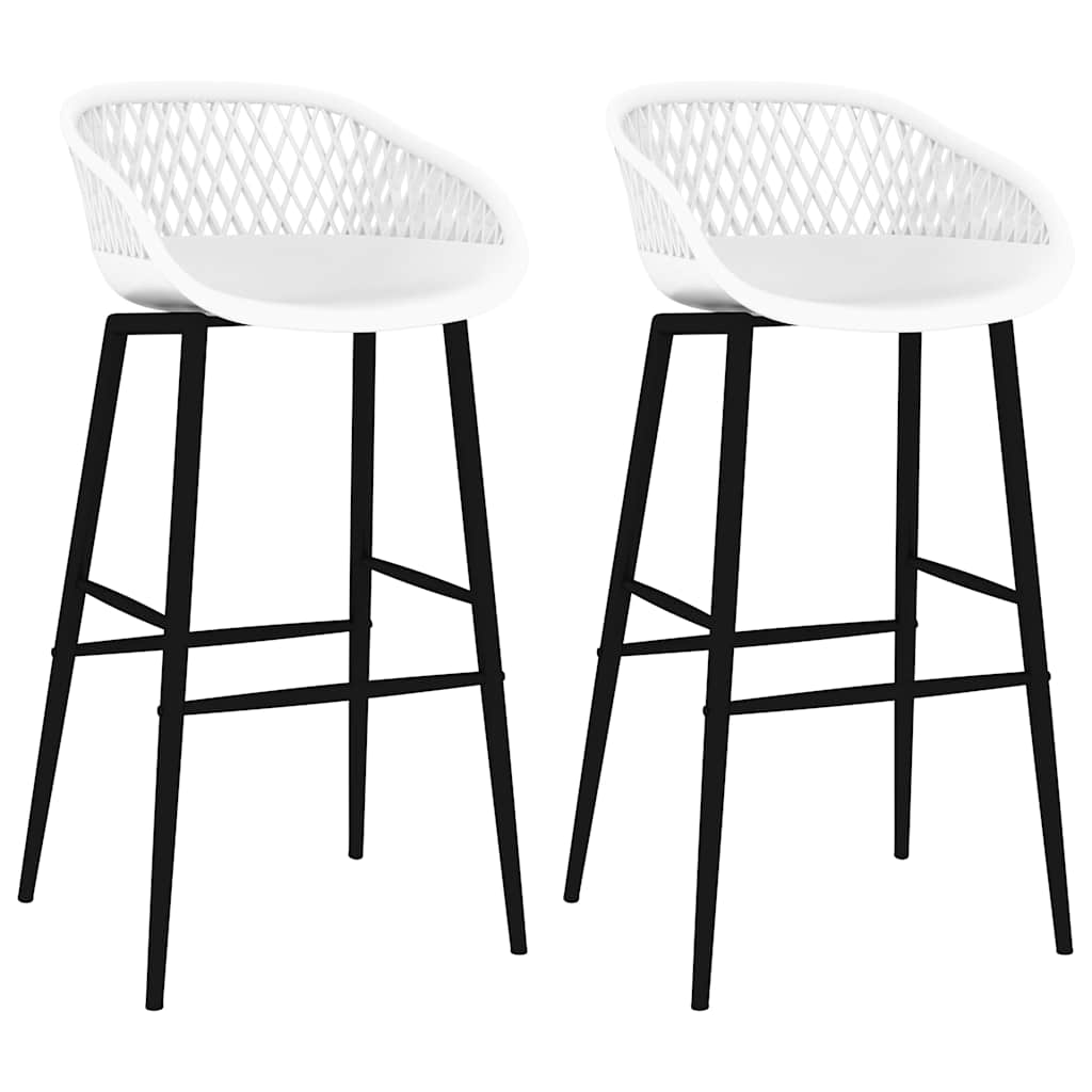 vidaXL Bar Chairs 2 pcs White - 48 x 47.5 x 95.5 cm