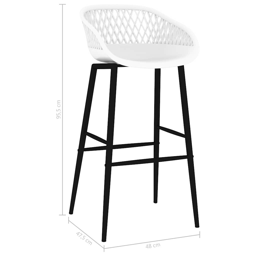 vidaXL Bar Chairs 2 pcs White - 48 x 47.5 x 95.5 cm