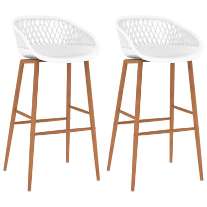 vidaXL Bar Chairs 2 pcs White - 48 x 47.5 x 95.5 cm - 68152