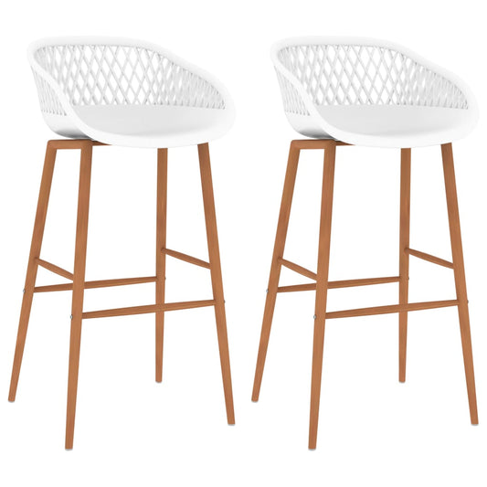 vidaXL Bar Chairs 2 pcs White - 48 x 47.5 x 95.5 cm - 68152