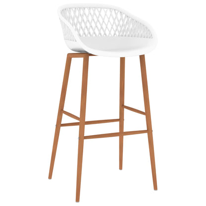 vidaXL Bar Chairs 2 pcs White - 48 x 47.5 x 95.5 cm - 68152