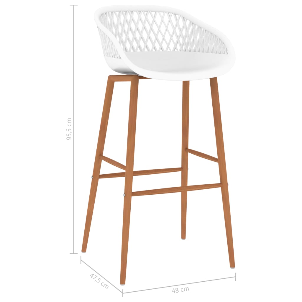 vidaXL Bar Chairs 2 pcs White - 48 x 47.5 x 95.5 cm - 68152