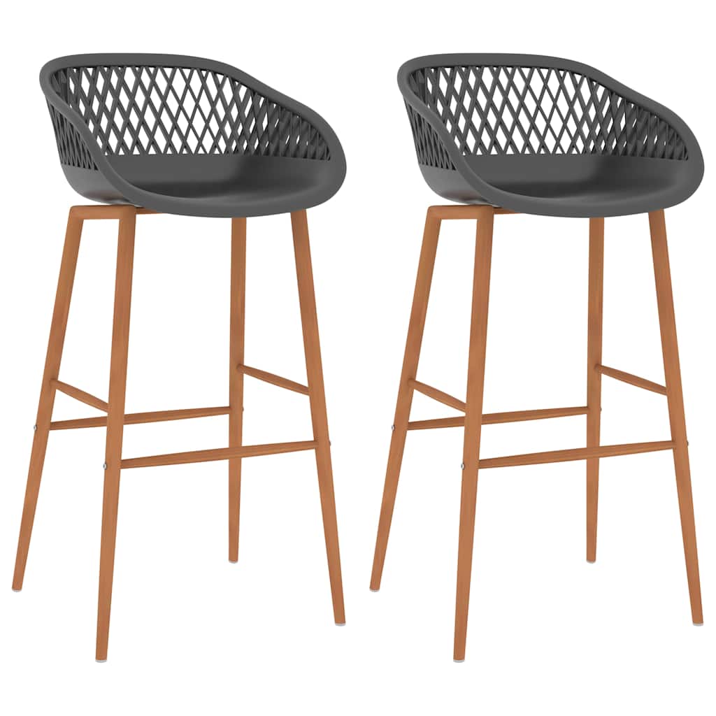 vidaXL Bar Chairs 2 pcs Grey - 48 x 47.5 x 95.5 cm - 68153
