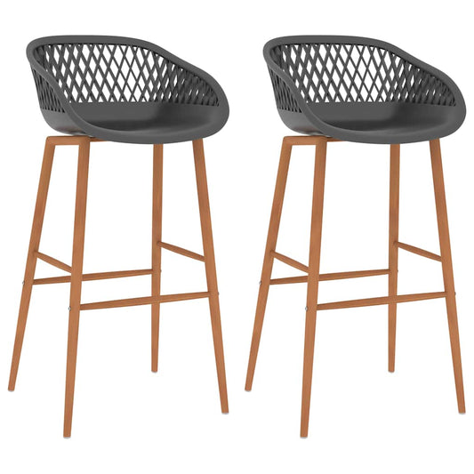 vidaXL Bar Chairs 2 pcs Grey - 48 x 47.5 x 95.5 cm - 68153