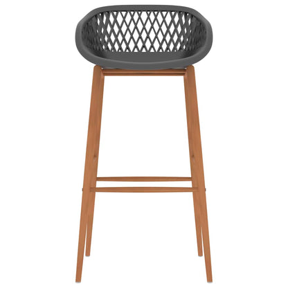 vidaXL Bar Chairs 2 pcs Grey - 48 x 47.5 x 95.5 cm - 68153