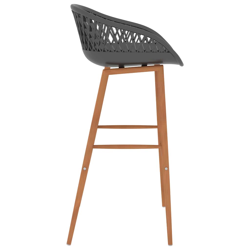 vidaXL Bar Chairs 2 pcs Grey - 48 x 47.5 x 95.5 cm - 68153