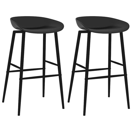 vidaXL Bar Chairs 2 pcs Black - 48 x 46 x 85 cm