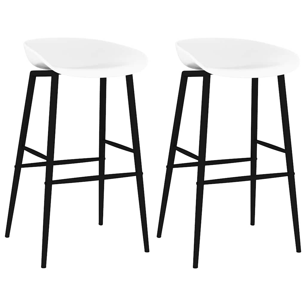 vidaXL Bar Chairs 2 pcs White - 48 x 46 x 85 cm