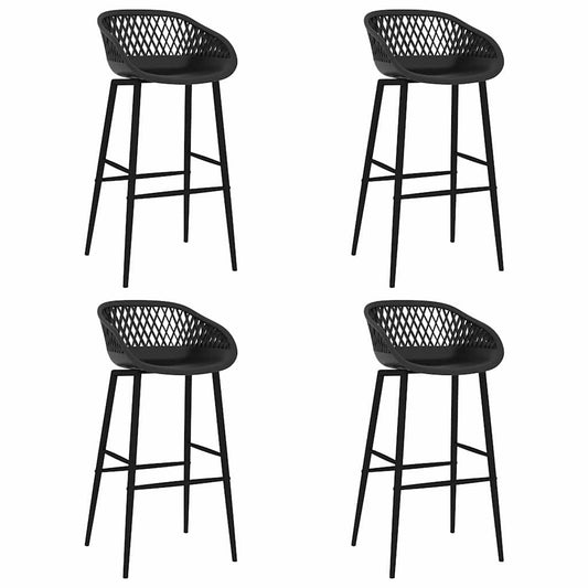 vidaXL Bar Chairs 4 pcs Black - 48 x 47.5 x 95.5 cm