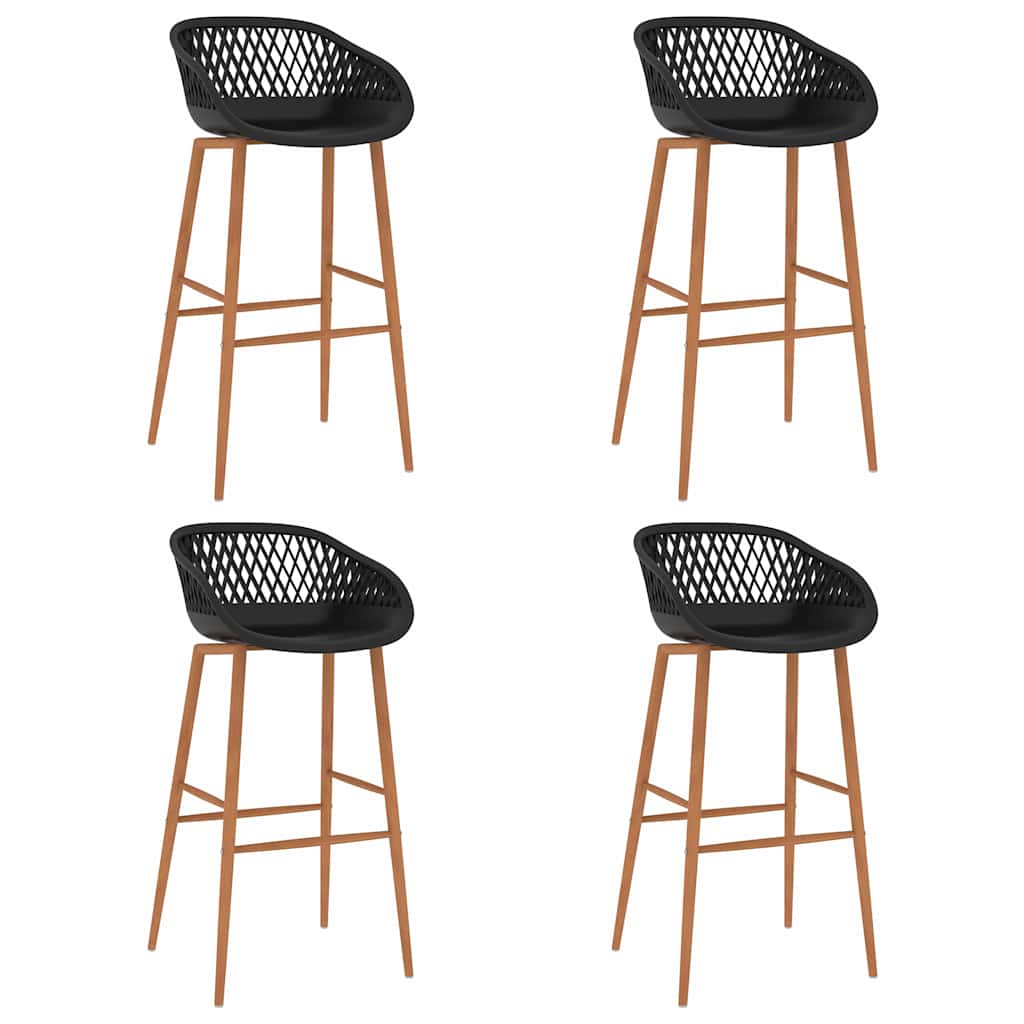 vidaXL Bar Chairs 4 pcs Black - 48 x 47.5 x 95.5 cm - 68180