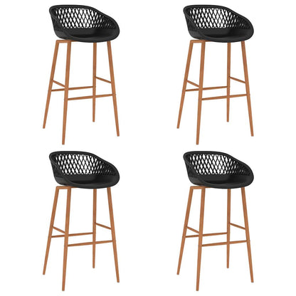vidaXL Bar Chairs 4 pcs Black - 48 x 47.5 x 95.5 cm - 68180