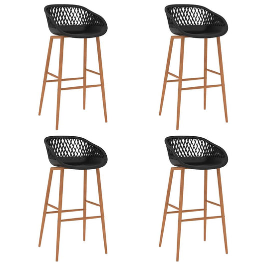 vidaXL Bar Chairs 4 pcs Black - 48 x 47.5 x 95.5 cm - 68180