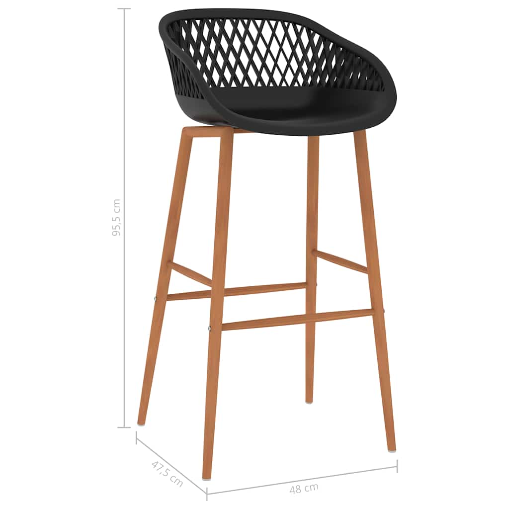 vidaXL Bar Chairs 4 pcs Black - 48 x 47.5 x 95.5 cm - 68180