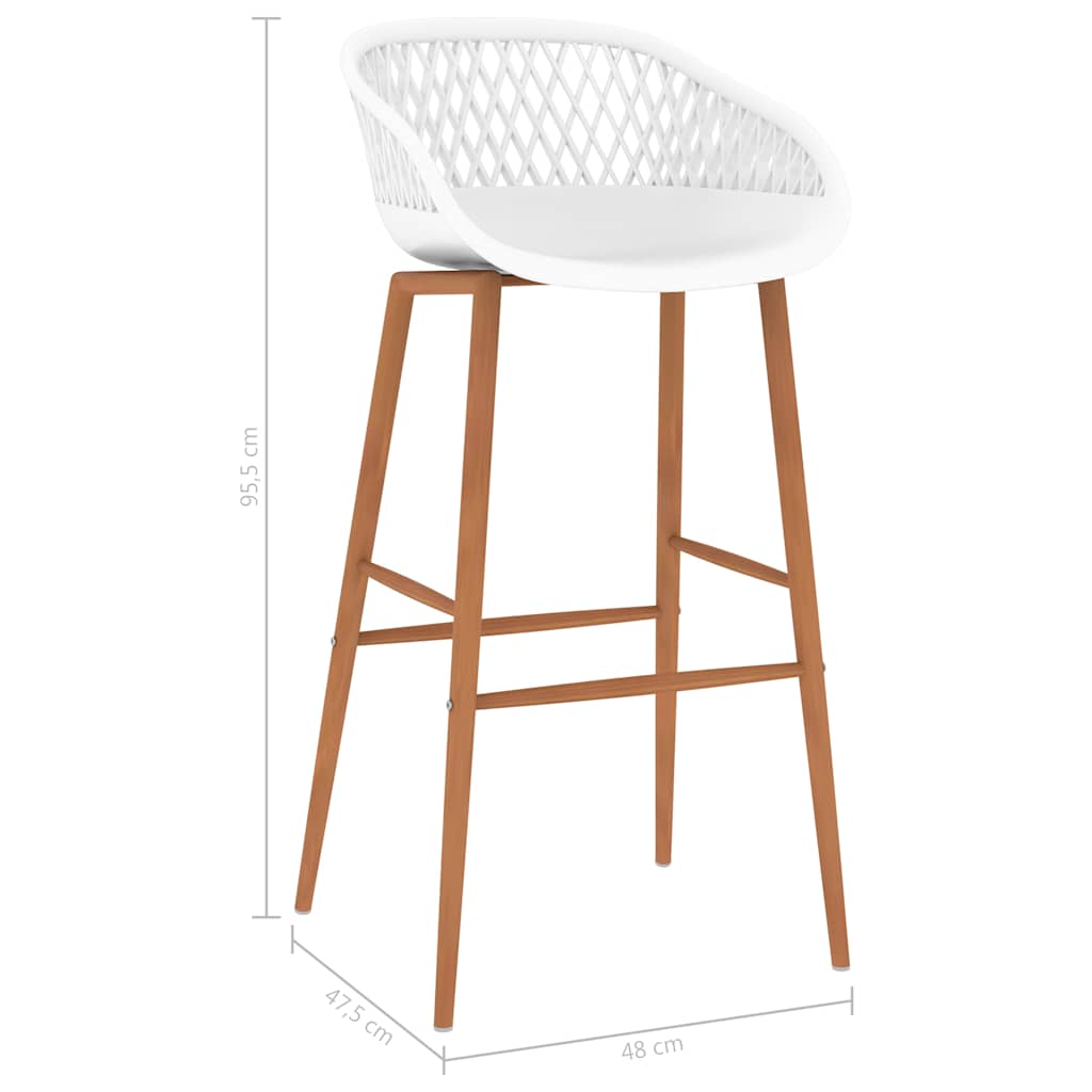 vidaXL Bar Chairs 4 pcs White - 48 x 47.5 x 95.5 cm - 68193