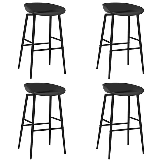 vidaXL Bar Chairs 4 pcs Black - 48 x 46 x 85 cm