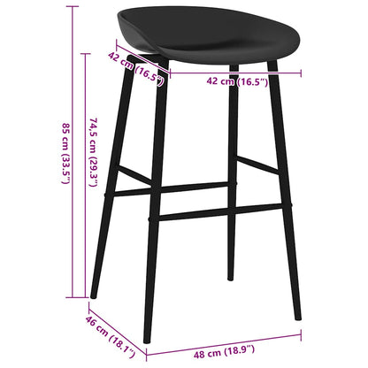vidaXL Bar Chairs 4 pcs Black - 48 x 46 x 85 cm