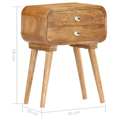 vidaXL Bedside Cabinet 43x30x58 cm Solid Mango Wood - Brown