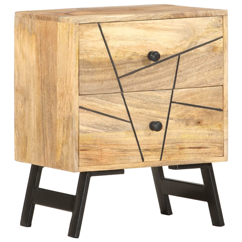 vidaXL Bedside Cabinet 40x30x50 cm Solid Mango Wood - Brown - 60397