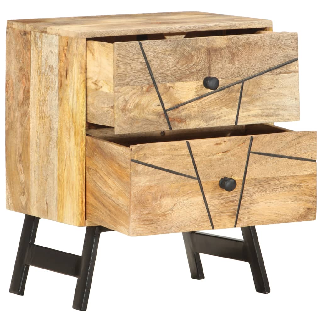 vidaXL Bedside Cabinet 40x30x50 cm Solid Mango Wood - Brown - 60397
