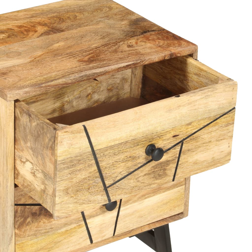 vidaXL Bedside Cabinet 40x30x50 cm Solid Mango Wood - Brown - 60397