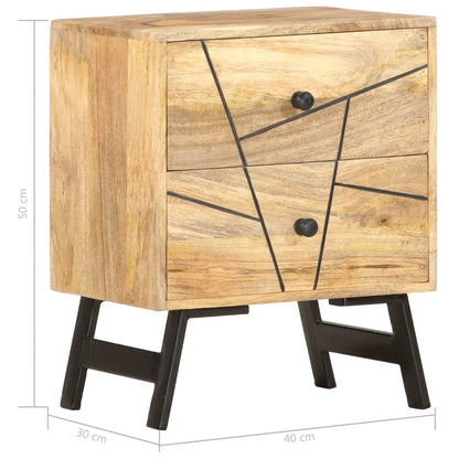 vidaXL Bedside Cabinet 40x30x50 cm Solid Mango Wood - Brown - 60397