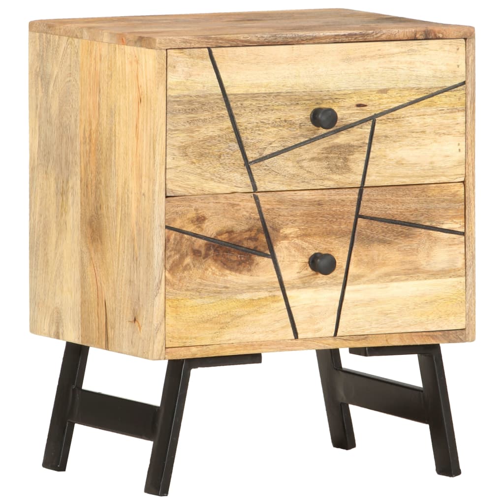 vidaXL Bedside Cabinet 40x30x50 cm Solid Mango Wood - Brown - 60397