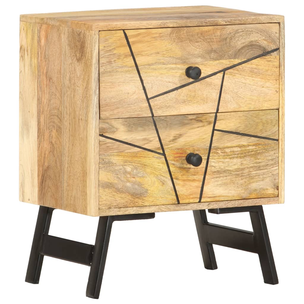 vidaXL Bedside Cabinet 40x30x50 cm Solid Mango Wood - Brown - 60397