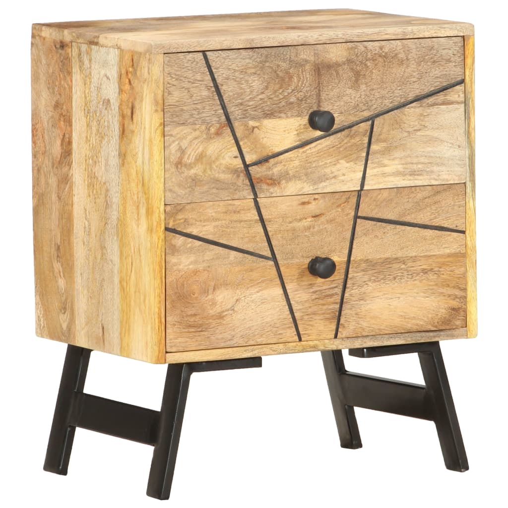 vidaXL Bedside Cabinet 40x30x50 cm Solid Mango Wood - Brown - 60397