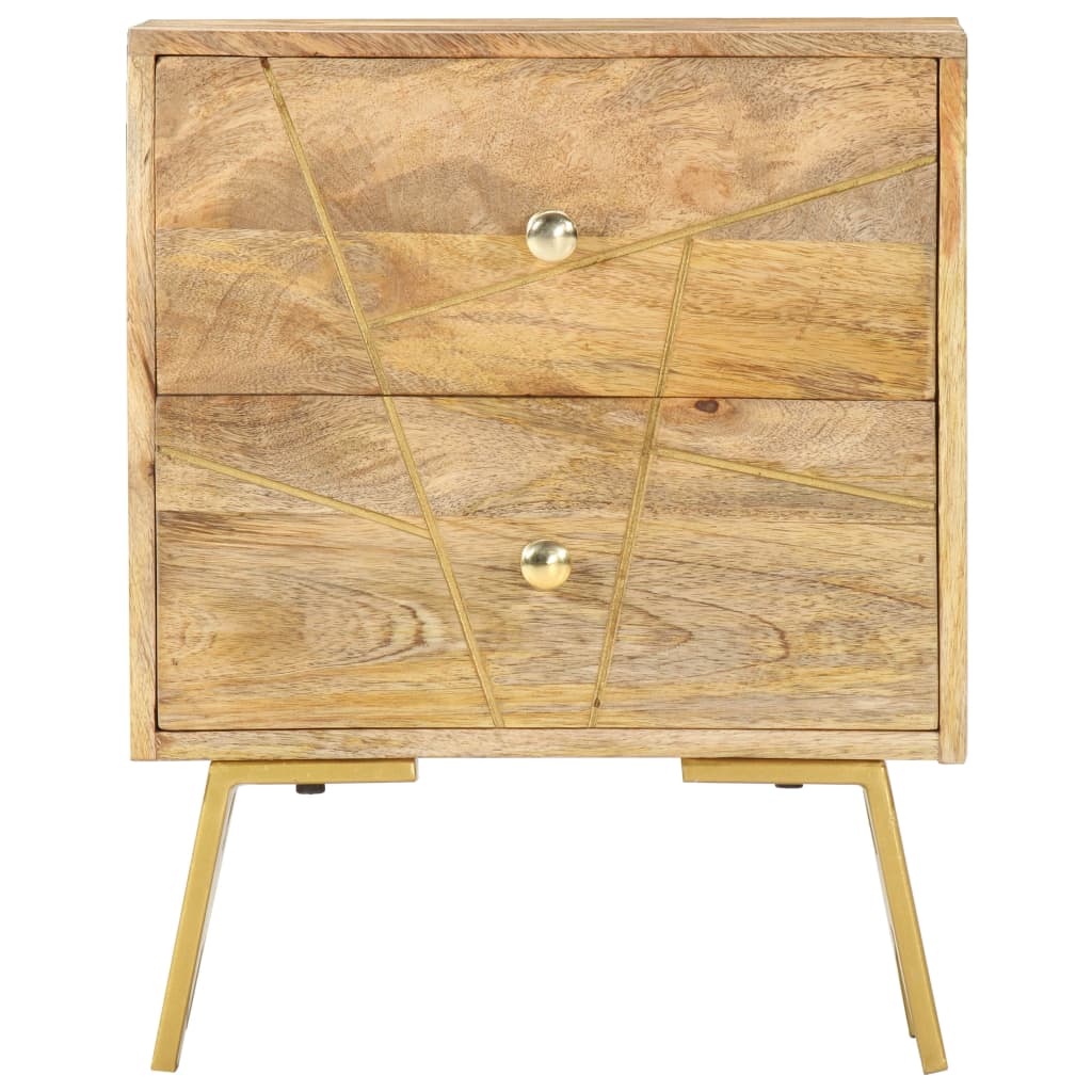 vidaXL Bedside Cabinet 40x30x50 cm Solid Mango Wood - Brown - 60398