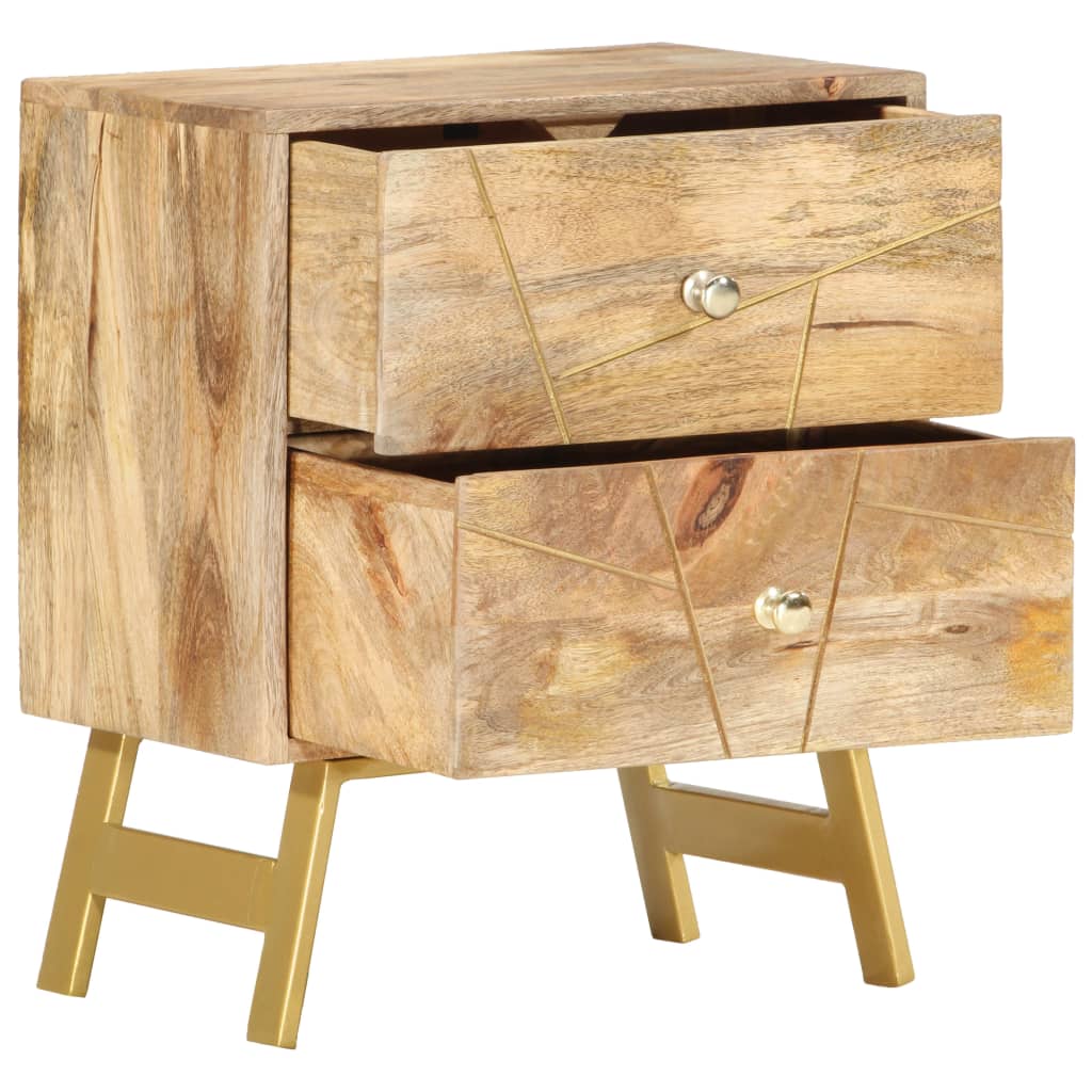 vidaXL Bedside Cabinet 40x30x50 cm Solid Mango Wood - Brown - 60398