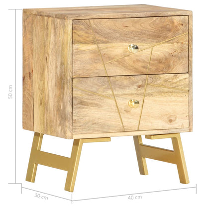 vidaXL Bedside Cabinet 40x30x50 cm Solid Mango Wood - Brown - 60398