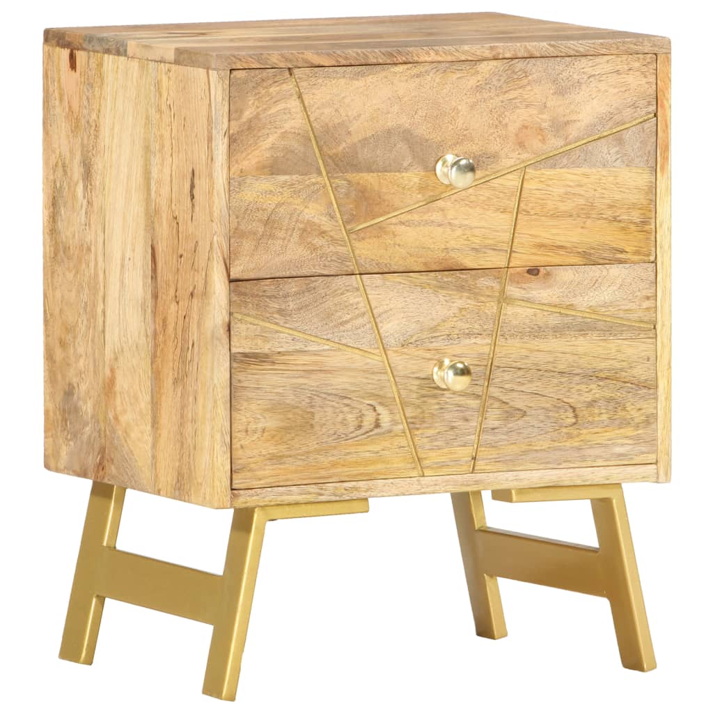 vidaXL Bedside Cabinet 40x30x50 cm Solid Mango Wood - Brown - 60398